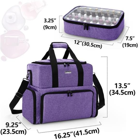 Nail Polish Organizer Holds 80 Bottles (15ml - 0.5 fl.oz) and a UV Nail Lamp - Picture 4 of 6